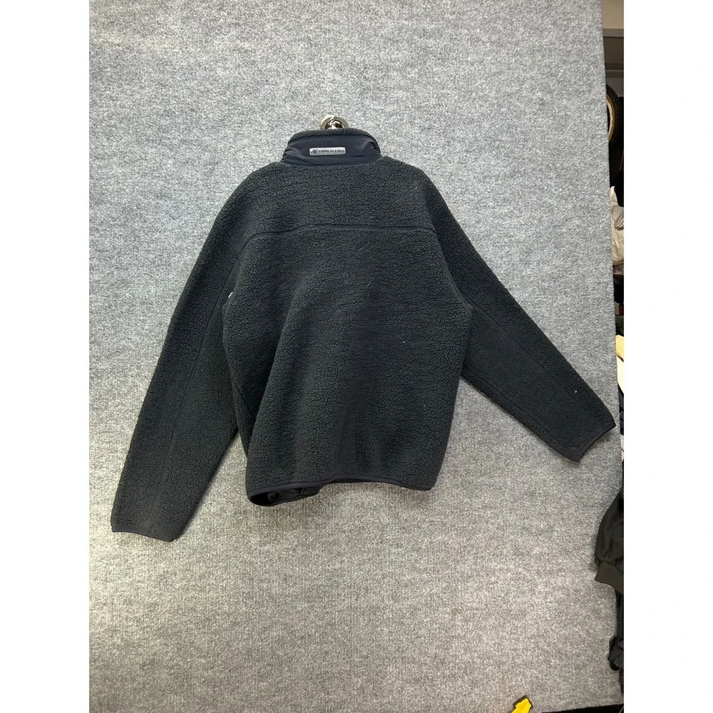 American Eagle AE77 Performance Sherpa Fleece Jacket Mens Black Full Zip - XL
